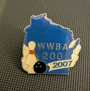 Blue WWBA 2007 Bowling Pin Badge